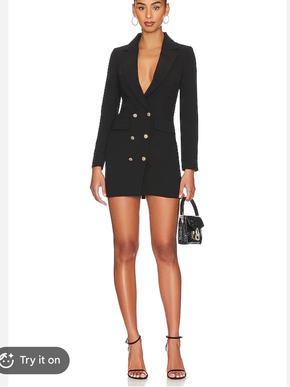 Supertrash Mocha Double-Breasted Blazer Mini Dress Size Small/36